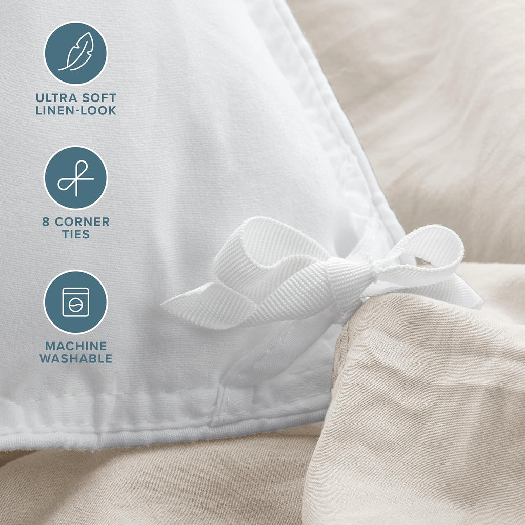 Sandwashed Duvet Cover Twin Size/Twin XL Size - Premium 1800 Collection Duvet Set - Cooling Duvet Cover - Super Soft Duvet Covers (Twin/Twin XL, Sandwashed Fog)