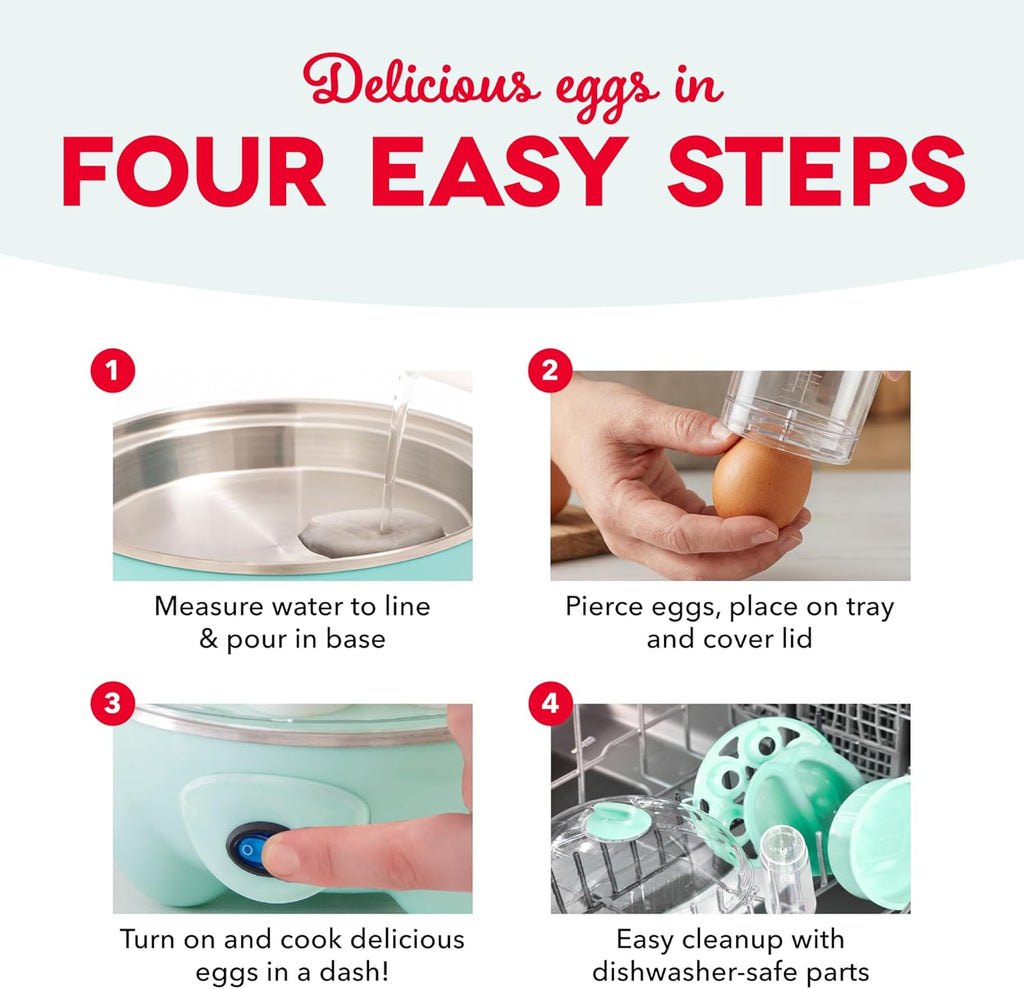 Deluxe Rapid Egg Cooker Electric for Hard Boiled, Poached, Scrambled, Omelets, Steamed Vegetables, Seafood, Dumplings & More, 12 Capacity, with Auto Shut off Feature, Black