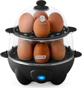 Deluxe Rapid Egg Cooker Electric for Hard Boiled, Poached, Scrambled, Omelets, Steamed Vegetables, Seafood, Dumplings & More, 12 Capacity, with Auto Shut off Feature, Black